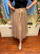 Lucia Tulle Skirt - Taupe with Polka Dots