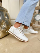 XTI White & Gold Trainer 145163