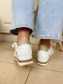 XTI White & Gold Trainer 145163