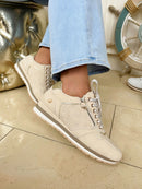 XTI Beige & Gold Trainer 145163