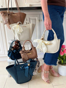 Gionni Bow Charm Shopper Bag - 11G2838 Navy