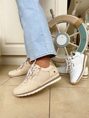 XTI Beige & Gold Trainer 145163