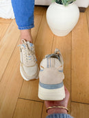 Marco Tozzi Cream & Blue Trainer 2-23758-46 402