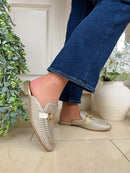 Marco Tozzi Gold Woven Mules 2-87300-46 940