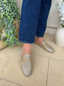 Marco Tozzi Gold Woven Mules 2-87300-46 940