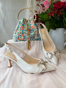 Sorento 'Cottonwood' Cream Diamond Sling-Back