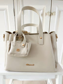 Gionni Tote Bag With Mini Tote Charm - 11G2853 Cream