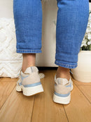 Marco Tozzi Cream & Blue Trainer 2-23758-46 402