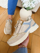 Marco Tozzi Cream & Blue Trainer 2-23758-46 402