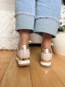 Redz Pink/Beige Leopard Stripe Trainers - 86355-X21001