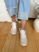 Redz Pink/Beige Leopard Stripe Trainers - 86355-X21001