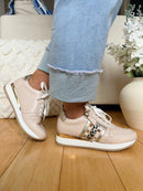Redz Pink/Beige Leopard Stripe Trainers - 86355-X21001
