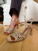 XTI Rose Gold & Gold Woven Sandal 145434