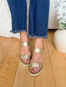 XTI Gold Wedge Sandal 145254