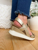 XTI Gold Wedge Sandal 145254