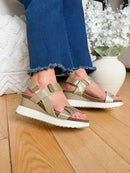 XTI Gold Wedge Sandal 145254