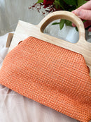 Primrose Sequin & Bead Woven Bag - Orange Sunset