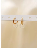 Jackie Pearl & Gold Circle Earrings