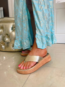 Heavenly Feet 'Queenie' Gold Slider Sandal