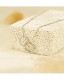 Kit Textured Interlocking Circle Pendant Necklace - Silver