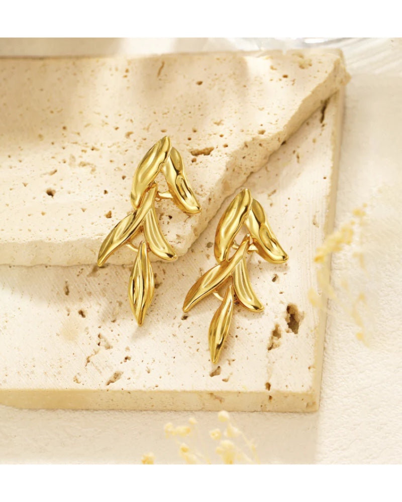 Selma Brushed Gold Statement Earring