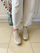 XTI Comfort Tech Beige Wedge Sock Trainer 143084