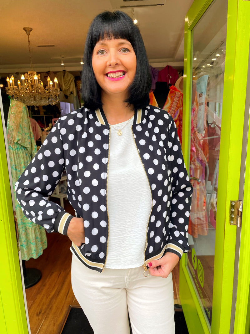 Alara Bomber Jacket - Polka Dot