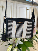 Dice Woven Stripe Crossbody Bag - 13D2293 Black