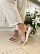 Heavenly Feet Bow 'Accord Shimmer' Sandal - Gold