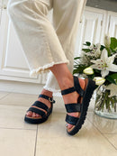 Heavenly Feet 'Fleur' Wedged Sandal - Black