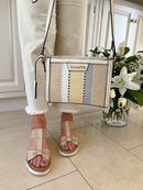 Dice Woven Stripe Crossbody Bag - 13D2293 Cream