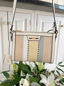 Dice Woven Stripe Crossbody Bag - 13D2293 Cream