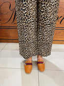 Cici Tan Mules With Navy & Red Stripe