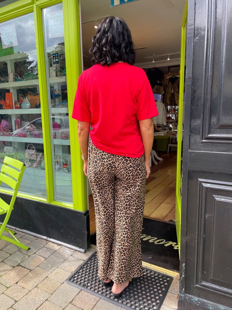 Nyla Animal Print Palazzo Trousers