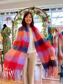 Celtic Ore Chunky Wool Scarf - Red, Purple & Navy