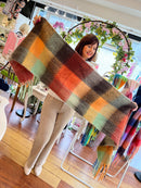 Celtic Ore Chunky Wool Scarf - Green, Brown & Orange