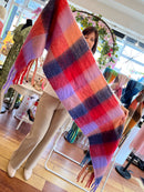 Celtic Ore Chunky Wool Scarf - Red, Purple & Navy