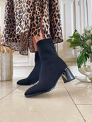 Redz Black Ankle Sock Boot D4922