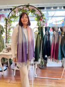 Celtic Ore Herringbone Scarf - Purple & Grey Ombre