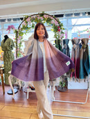 Celtic Ore Herringbone Scarf - Purple & Grey Ombre