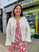 Magic Rose Print Maxi Dress - Red