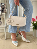 Gionni Flower Applique Bag - 11G2884 Cream