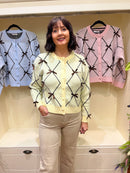 Kiara Ribbon Bow Cardi - Lemon