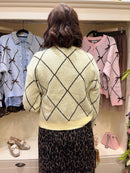 Kiara Ribbon Bow Cardi - Lemon