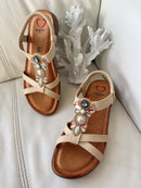 Heavenly Feet 'Bliss' Beige Sandal