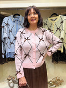 Kiara Ribbon Bow Cardi - Pink