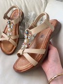 Heavenly Feet 'Bliss' Beige Sandal