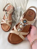 Heavenly Feet 'Bliss' Beige Sandal