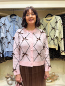 Kiara Ribbon Bow Cardi - Pink