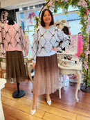 Kiara Ribbon Bow Cardi - Blue